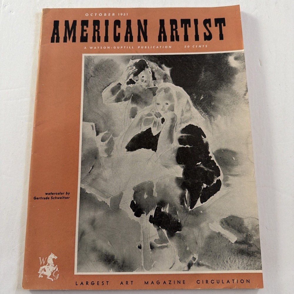 American Artist Magazine Oct 1951 watercolor Gertrude Schweitzer Watson Guptill